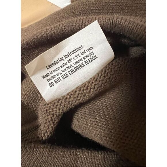 NWT Mitts Nitts Vintage Military Sweater Men's Brown Shawl Collar 5 Button Size - Picture 7 of 7